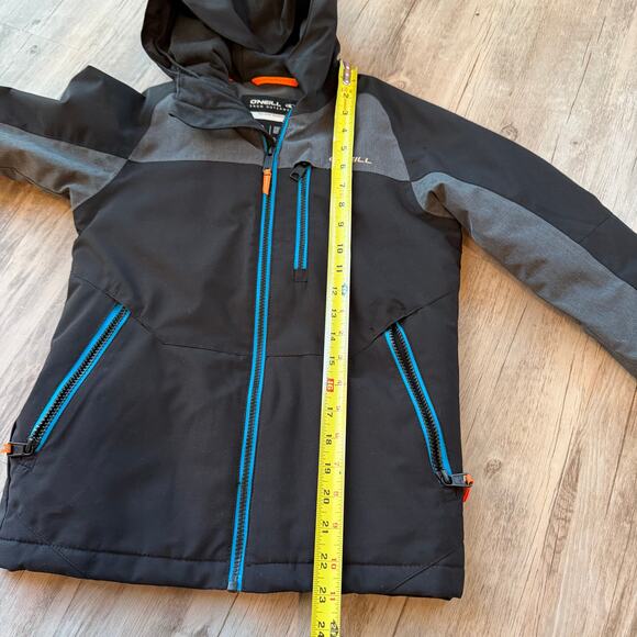 O'Neill Boys Size 8 Ski Snowboard Jacket Gray Insulated Hooded Winter Coat - Picture 6 of 9